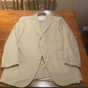 Polo Ralph Lauren spring summer classic 2 piece cotton suit, 40Rx34W British tan